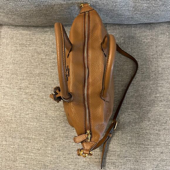 Tory Burch McGraw Slouchy Leather Satchel Moose Brown Tassel Bag Top Handle EUC - Picture 12 of 16